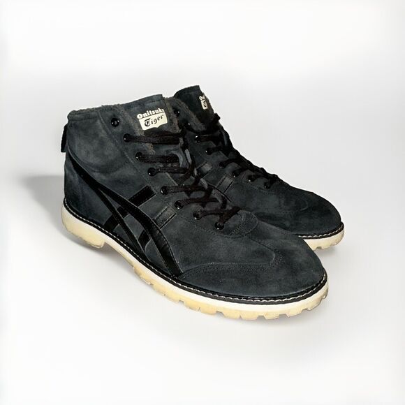 Onitsuka Tiger MEXICO Boots Mens 8 Black Suede Leather RINKAN 1183B407-001 - Picture 4 of 15
